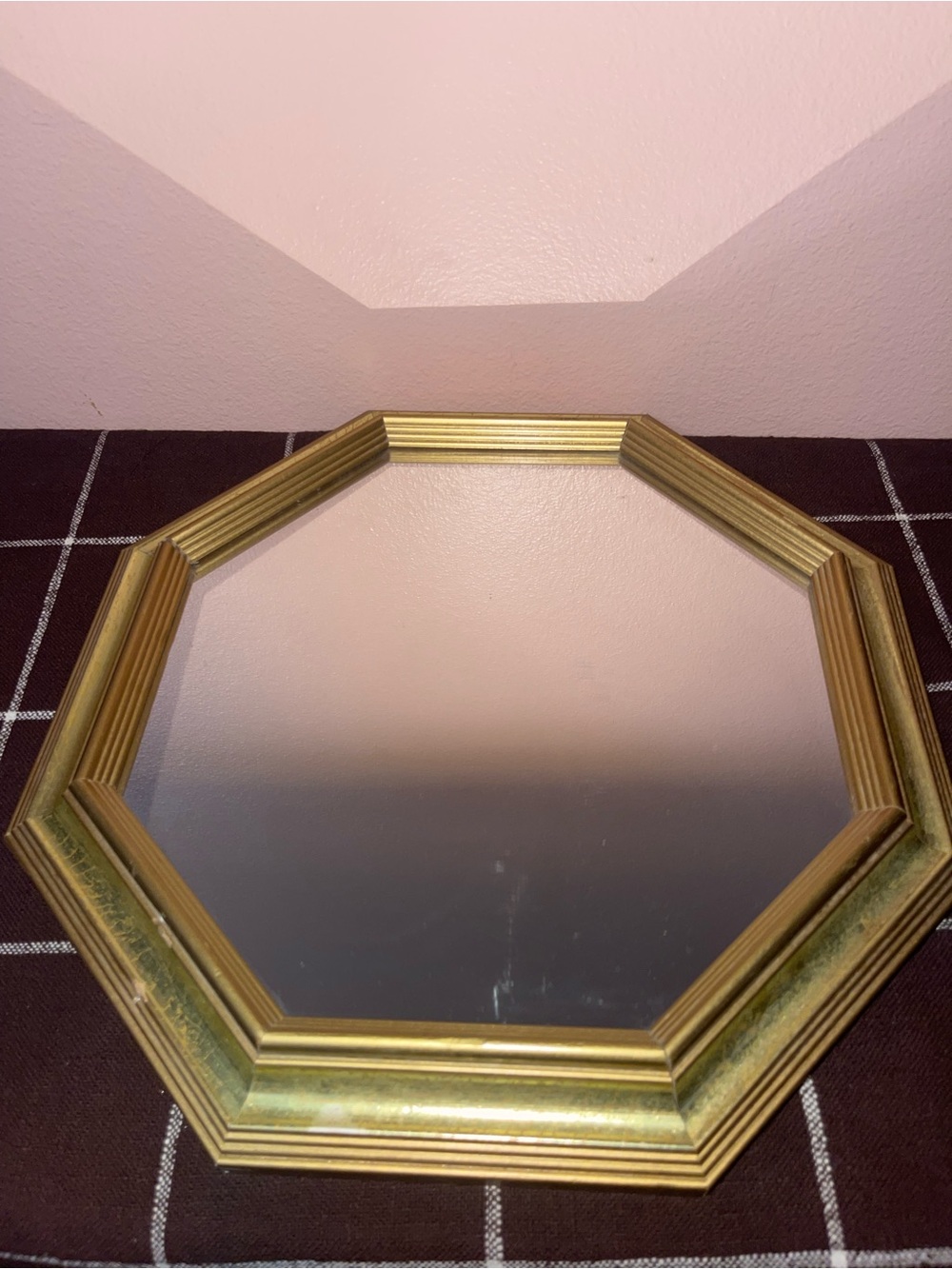 Vintage Florentine Style Octagon Gold Framed Mirror